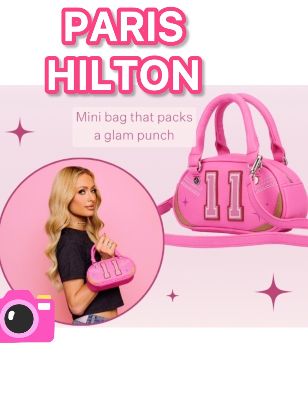 NWT PH PARIS VARSITY MINI BOWLER BAG IN PINK